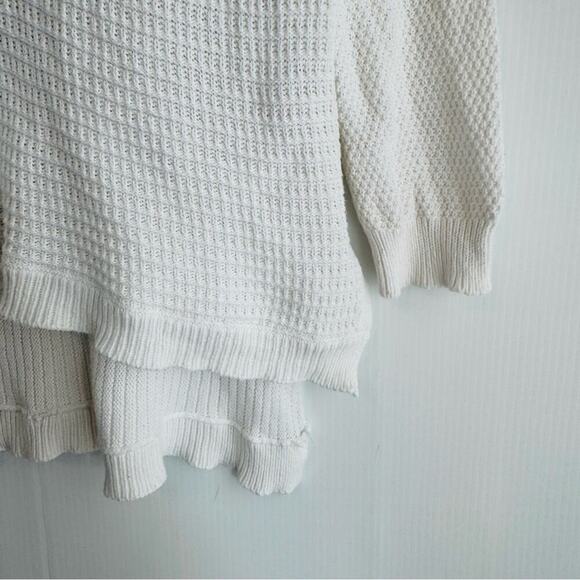 Soft Surroundings mochneck textured patchwork style sweater white size small - Picture 3 of 7